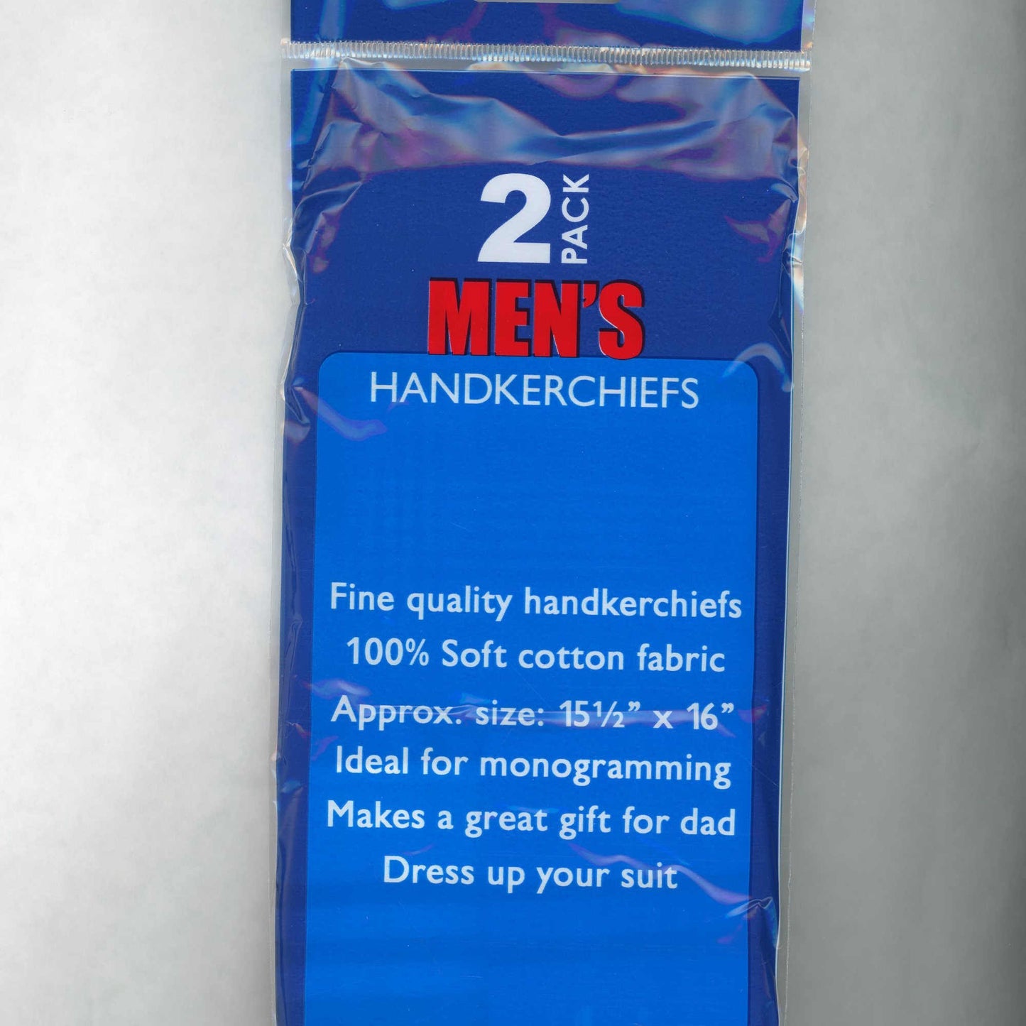 Six Male Handkerchiefs 100% Cotton 14" Square